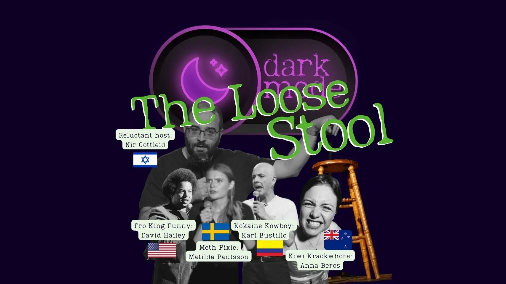 Dark Mode Late Show #18 (#36) – “The Loose Stool” Open Mic