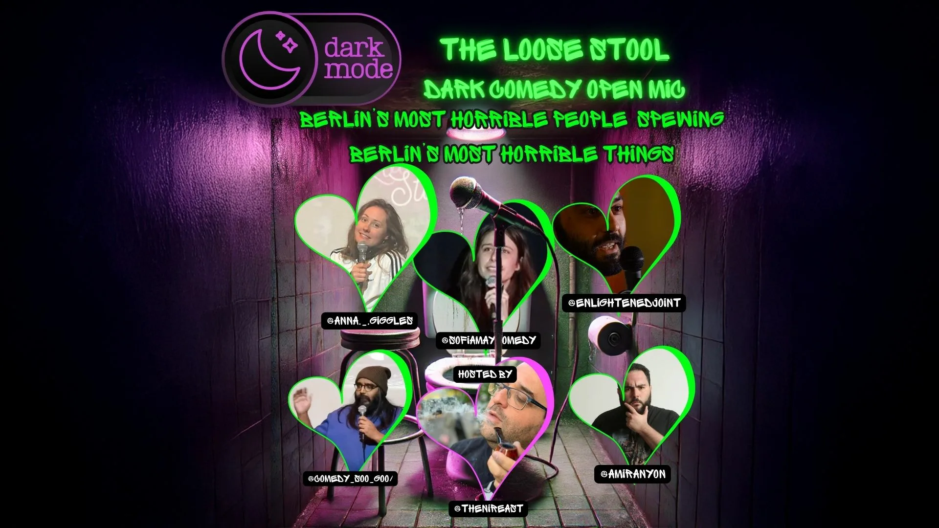 Dark Mode #101 – The Loose Stool Dark Comedy Open Mic